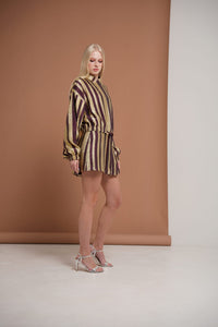 Silk Lurex Mini Skirt