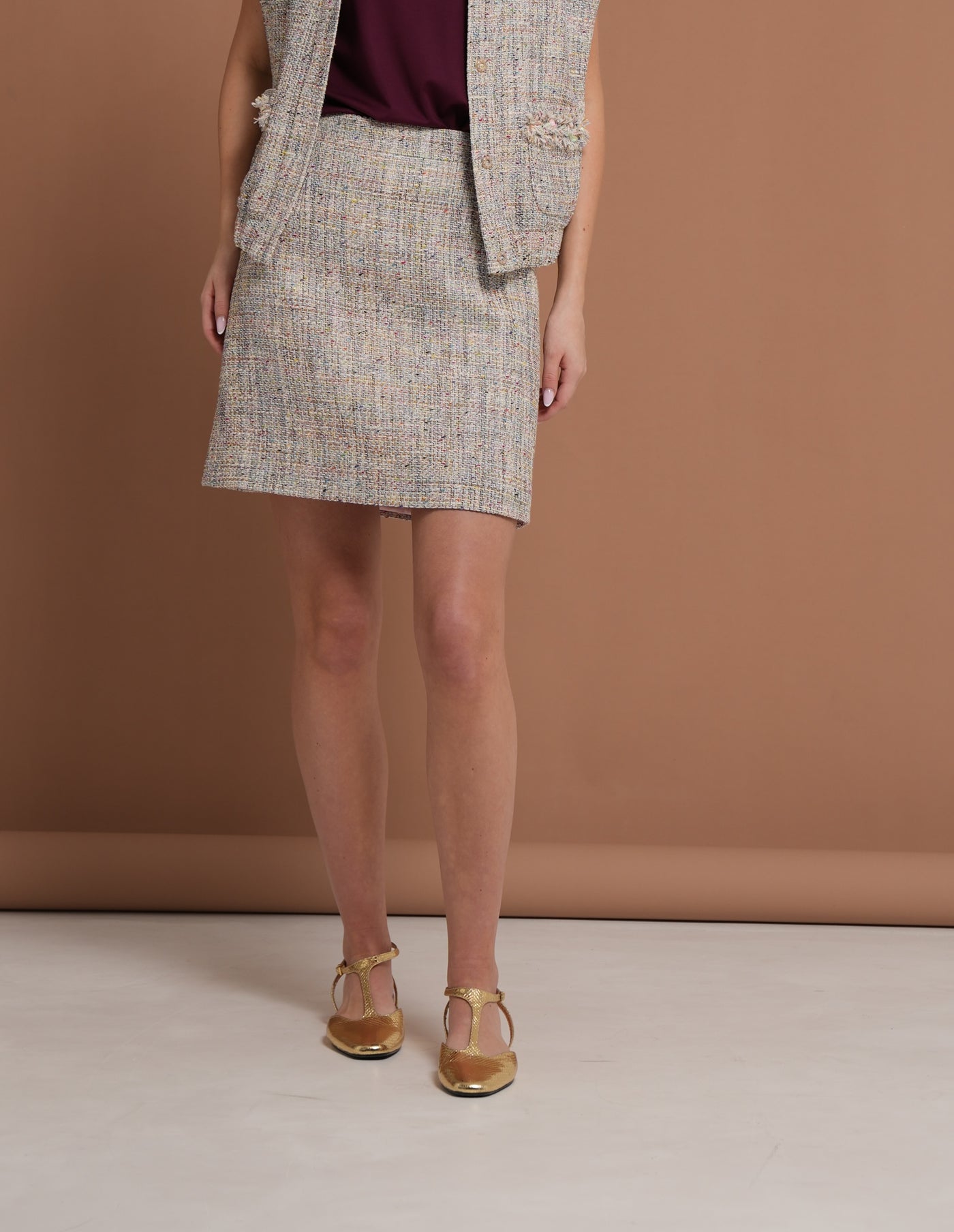 Bouclé A-Line Skirt