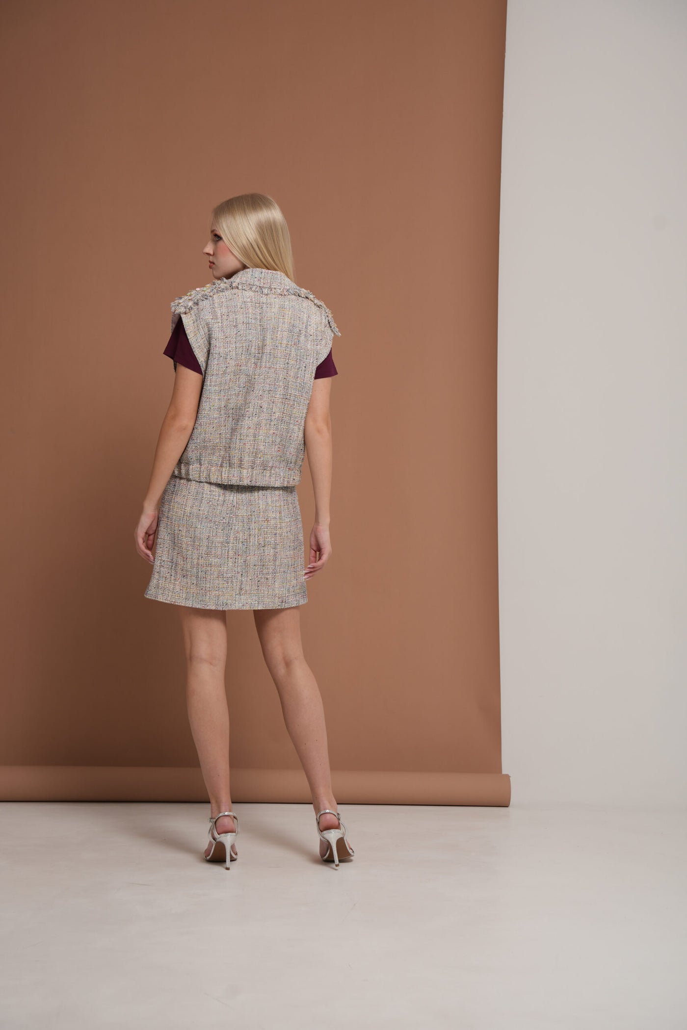 Bouclé A-Line Skirt