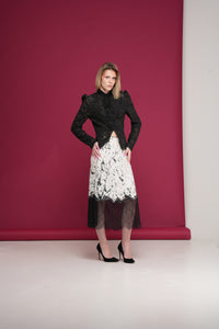 Silk Skirt Black & White