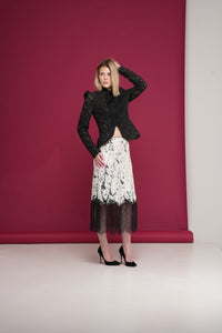 Silk Skirt Black & White