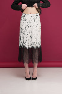 Silk Skirt Black & White
