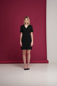 Black Tweed fitted Dress