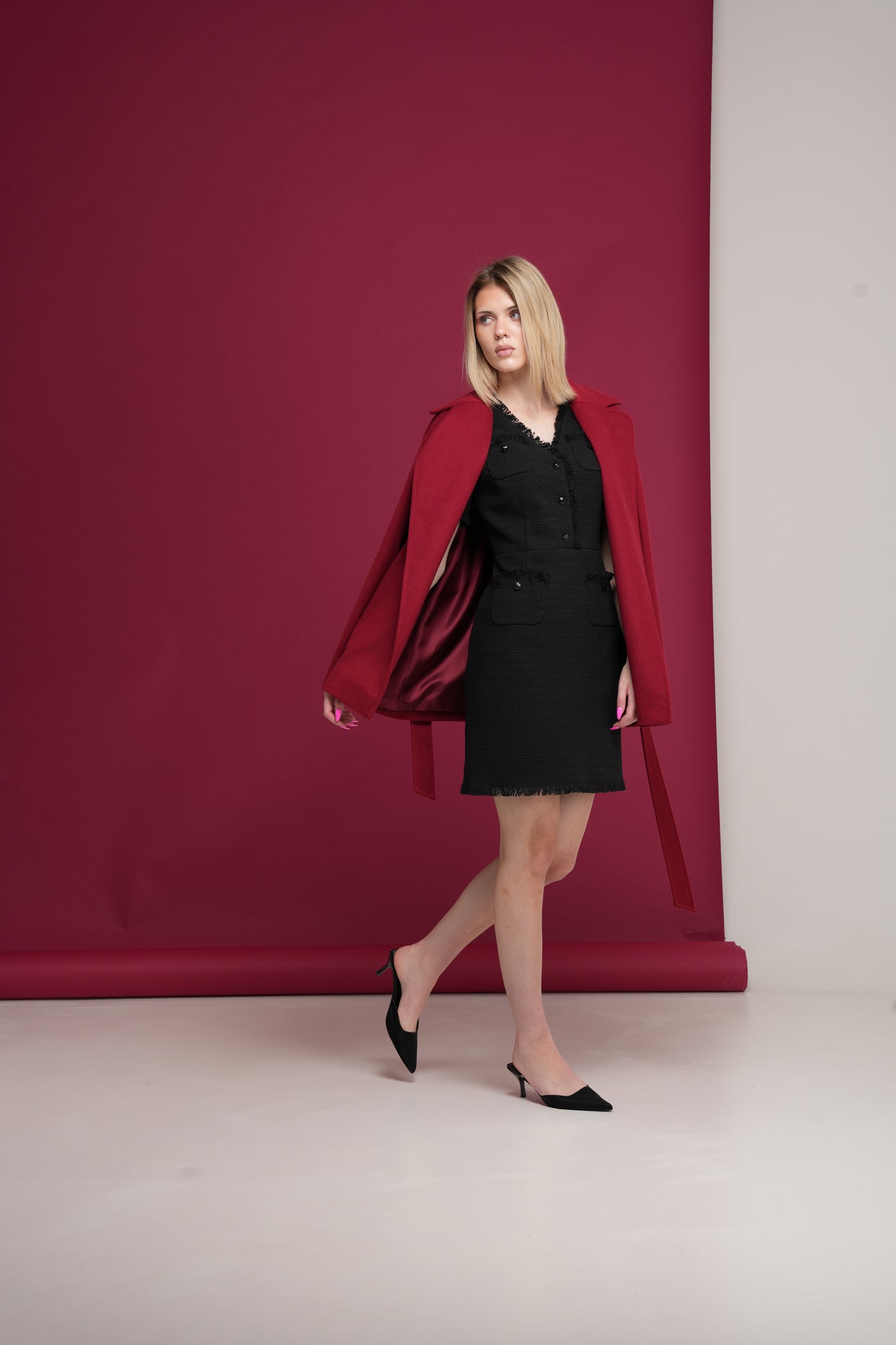 Black Tweed fitted Dress