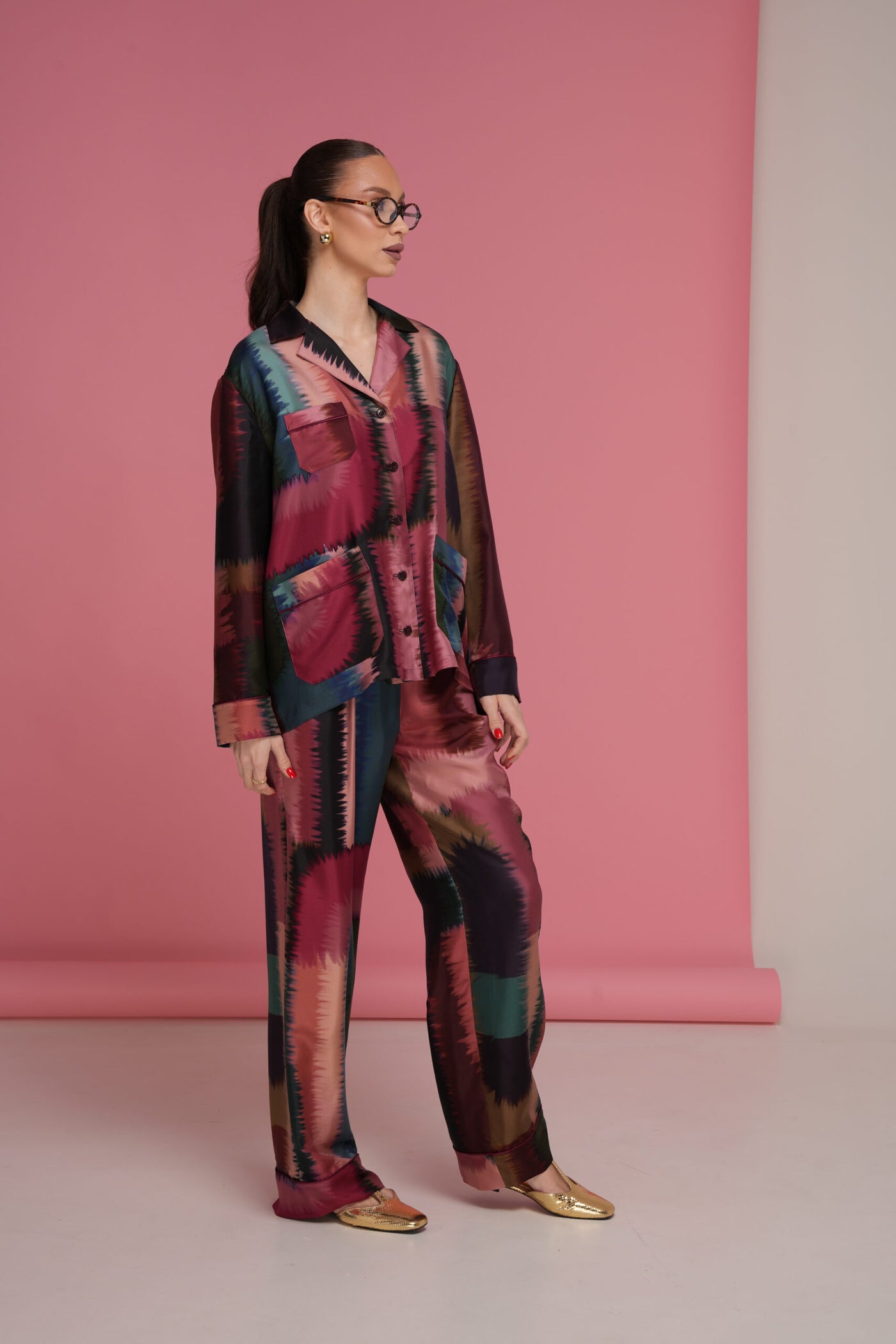 Oversized Twill Silk Shirt