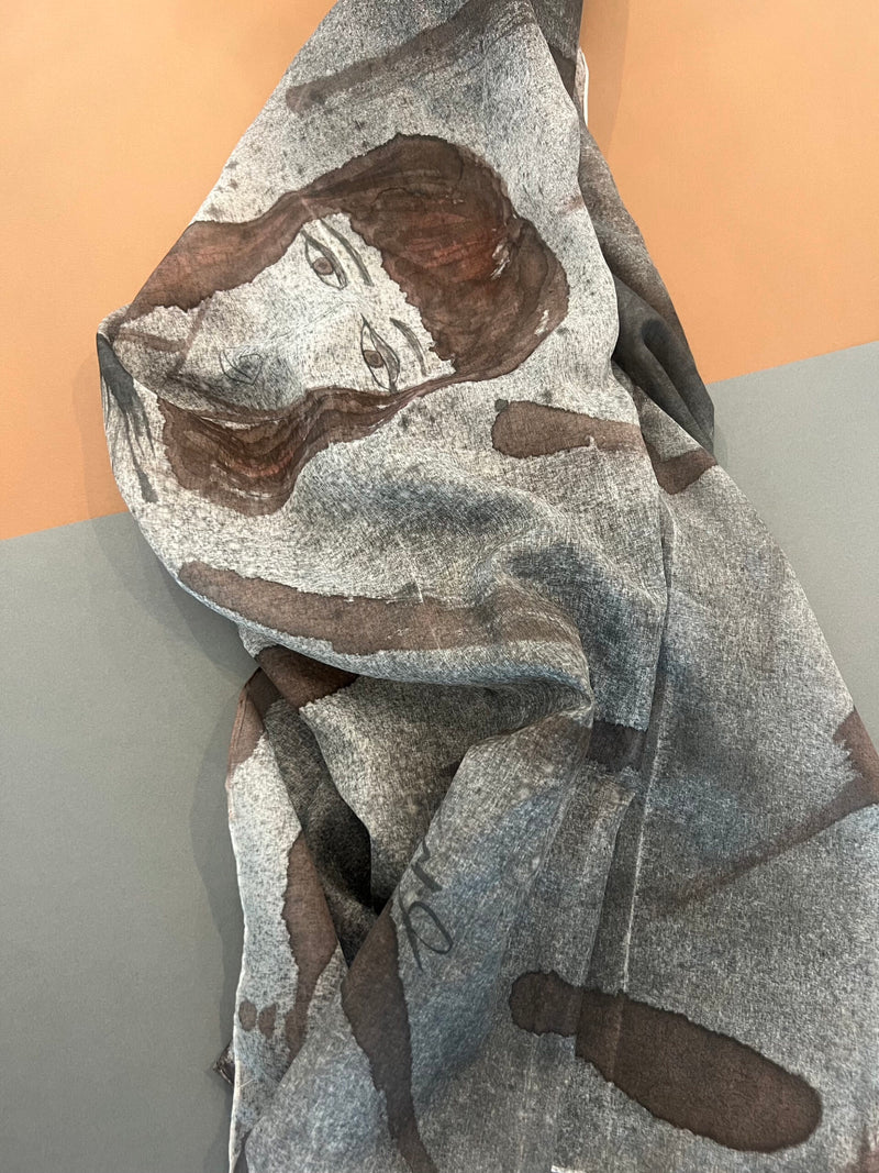 Hand-Painted Silk Scarf