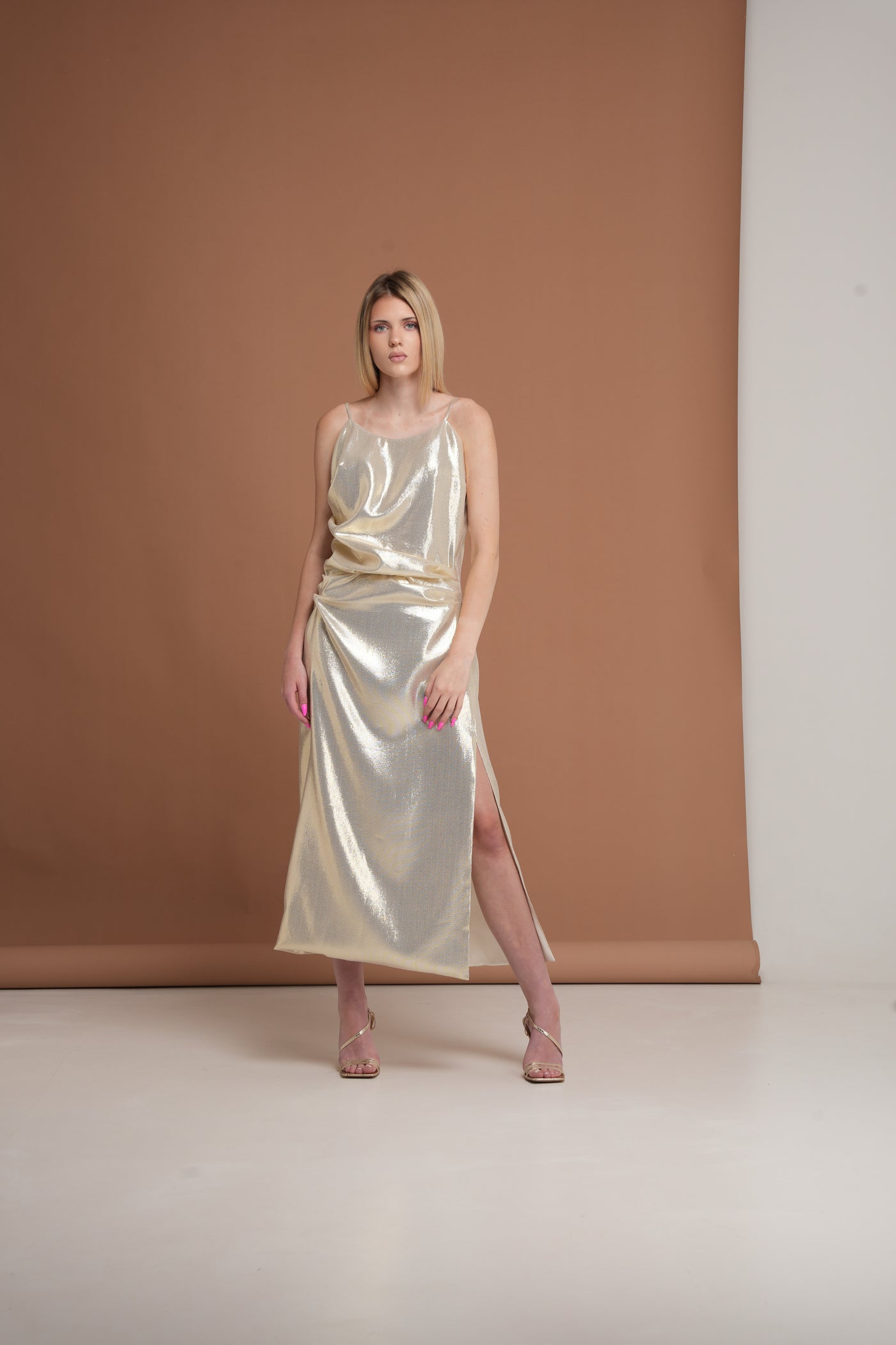 Golden Midi Dress