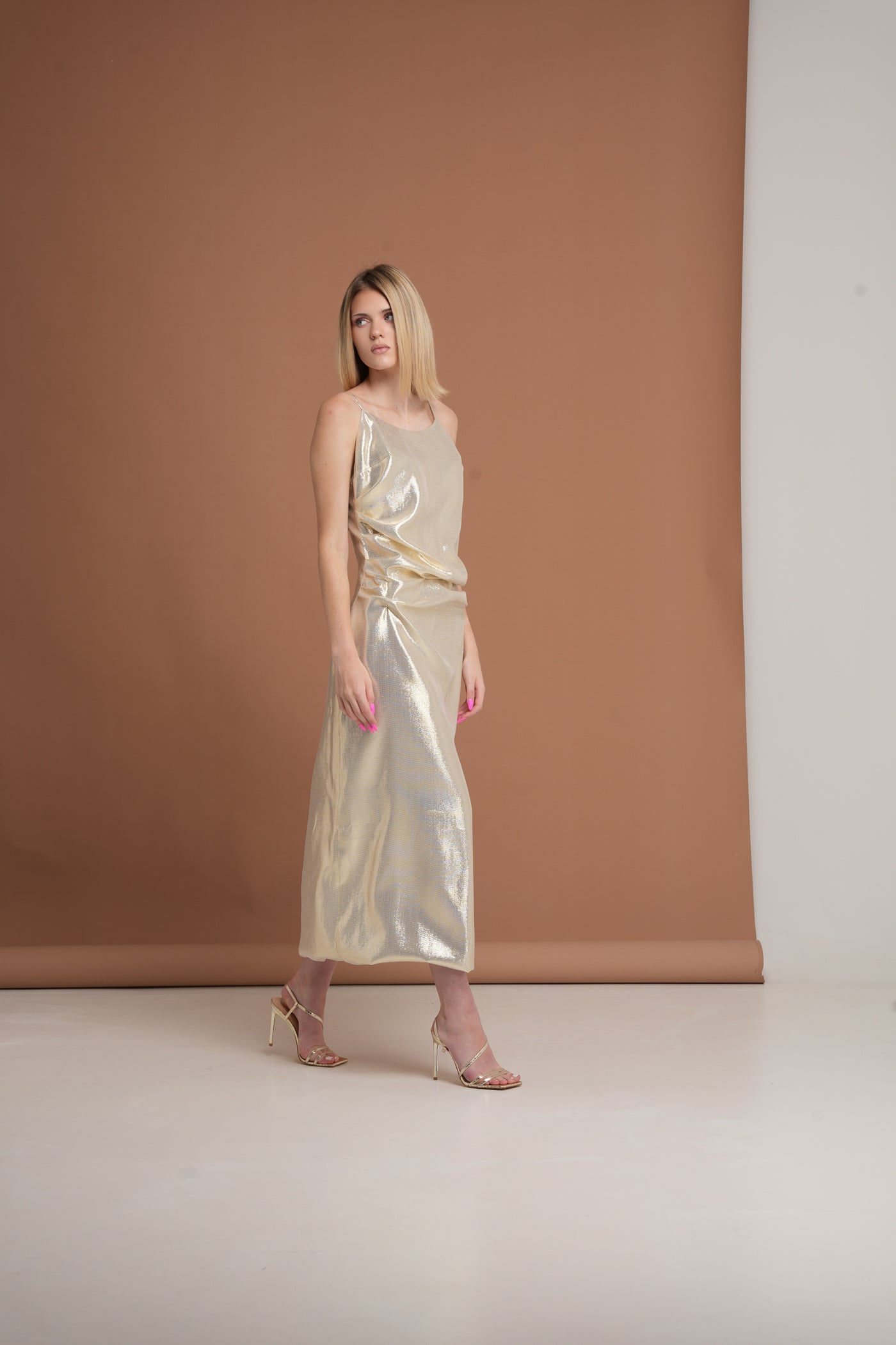Golden Midi Dress