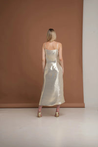 Golden Midi Dress