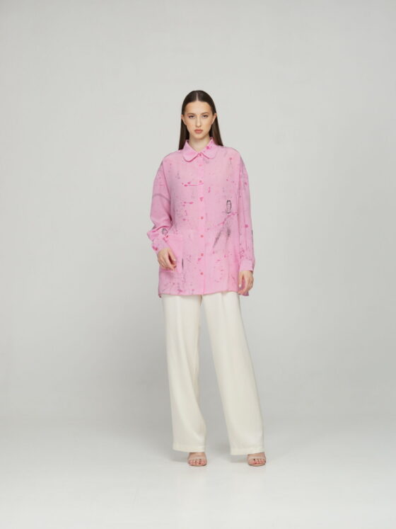 Daddy Blouse. Pink Faces.