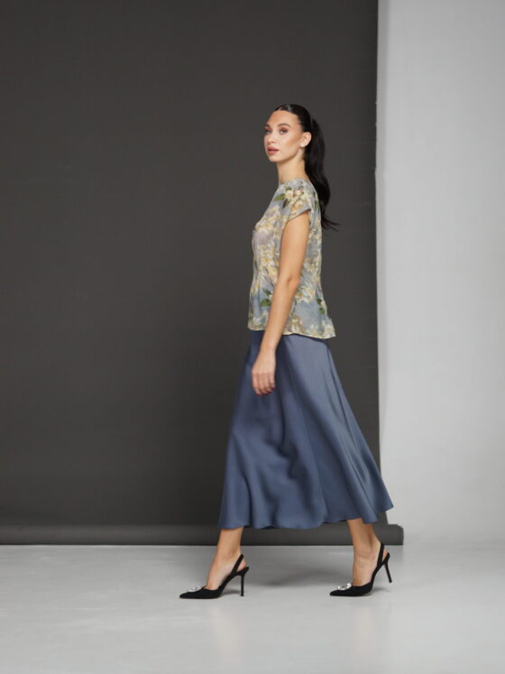 Viscose skirt. Blue Granite