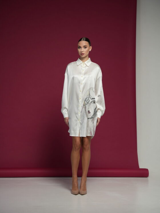 T-shirt dress. White