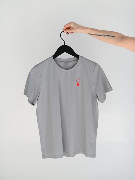 T-shirt. Grey stone.