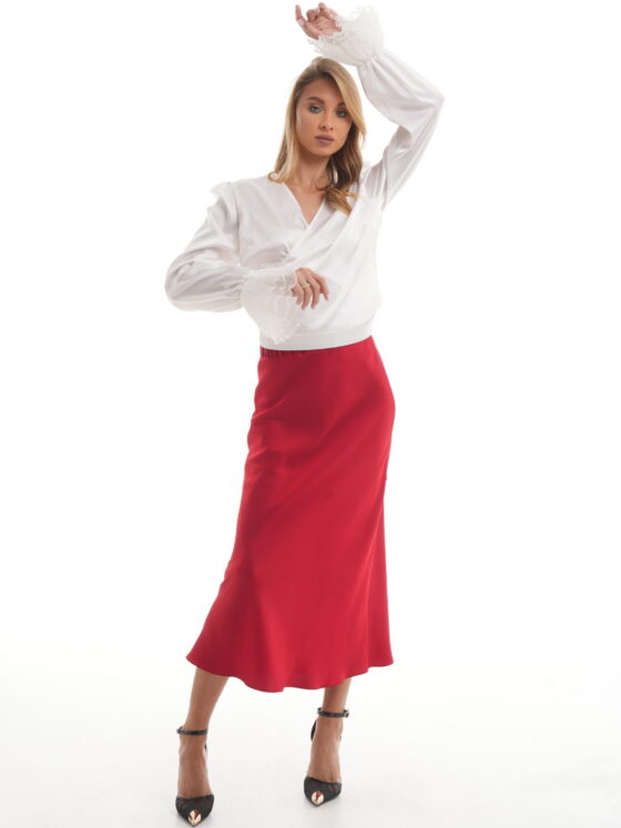 Viscose skirt. Ruby.