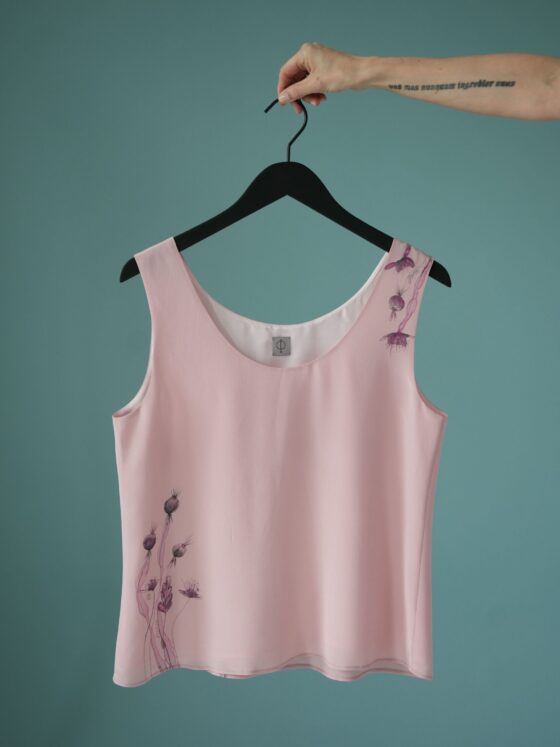 Silk top. Marshmallow pink.