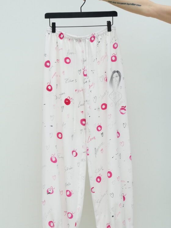 Hand-Painted Silk Pants.