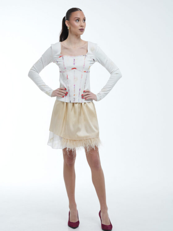Sweater – Dancing White with Corset Detail.