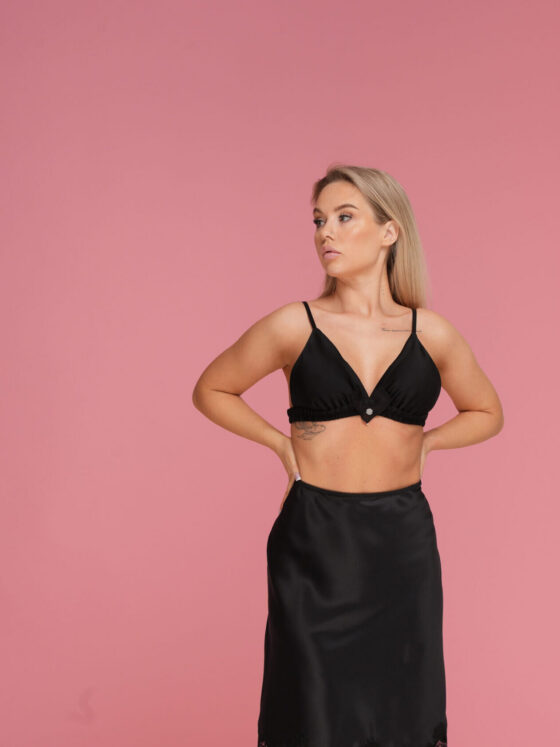 Viscose bralette with heart.