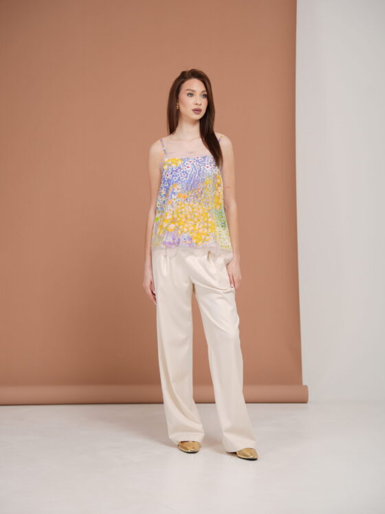 Silk top with lace. Impressionnismе.