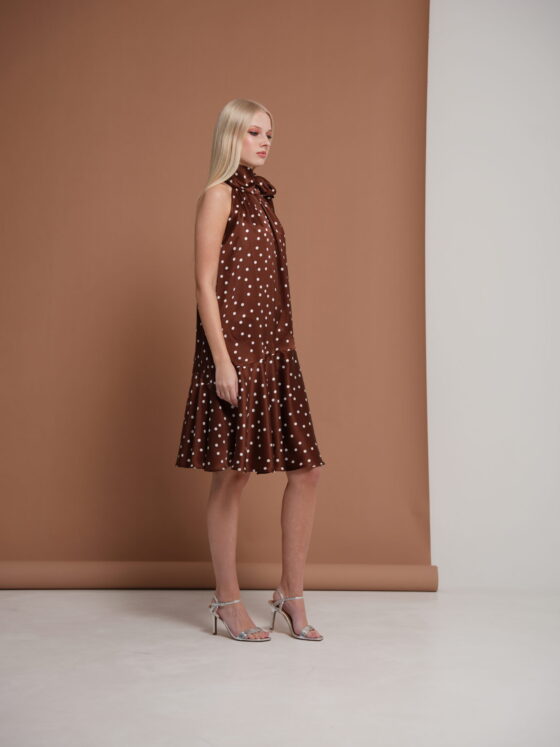 Silk dress. Polkadot.