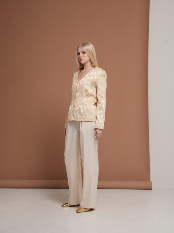 Jacquard Jacket. Cream.